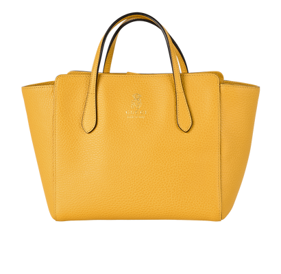 Swing Tote, £350, Handbags, Yellow, Leather, Front view